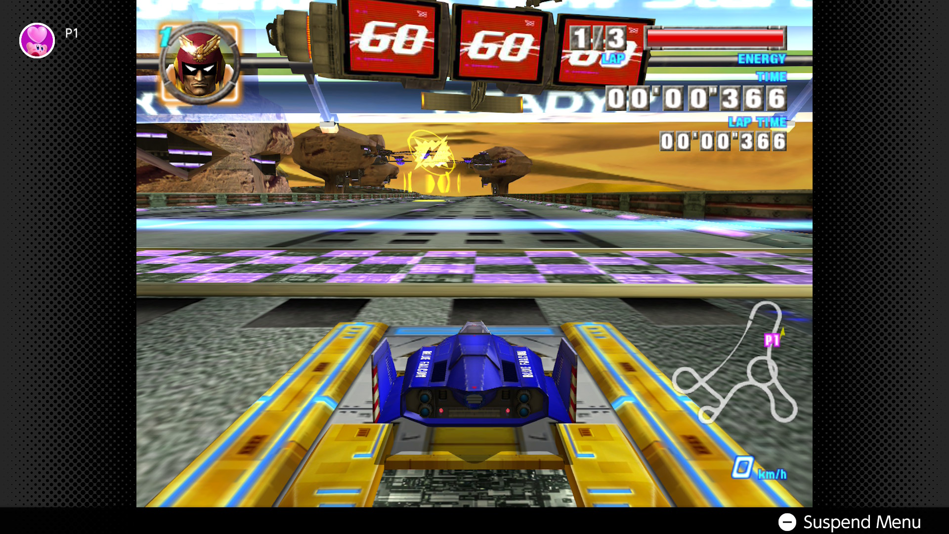 F-Zero GX playing on the Gamecube emulator on Switch 2