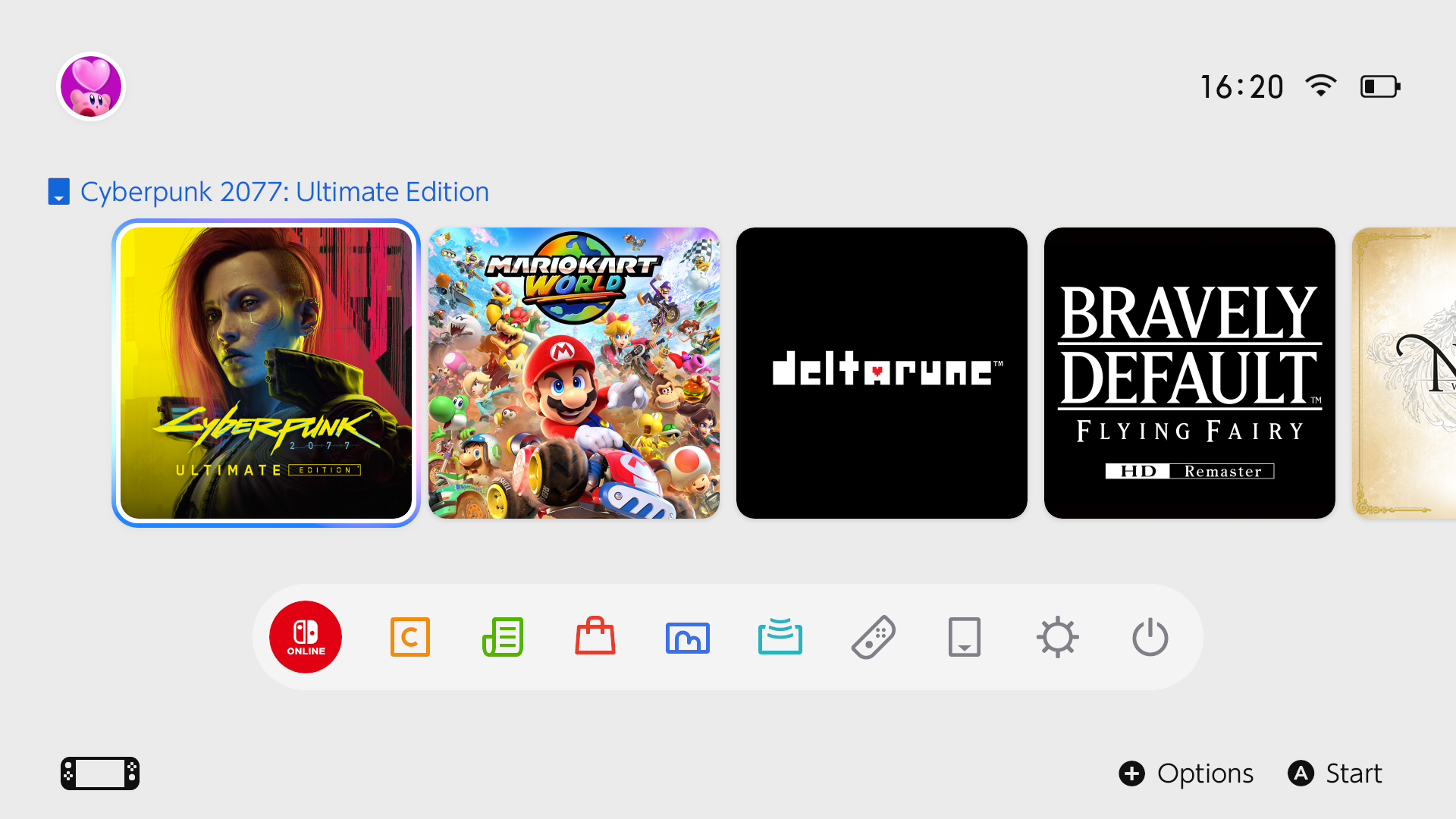 The Switch 2 Home Screen